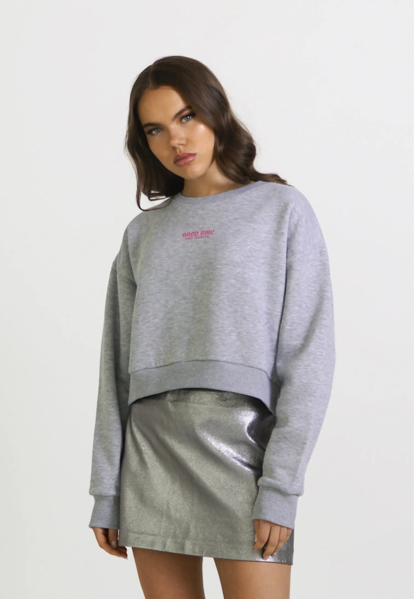 LYNNA Sweat Grey Grau Melange - GOOD GIRL BAD HABITS