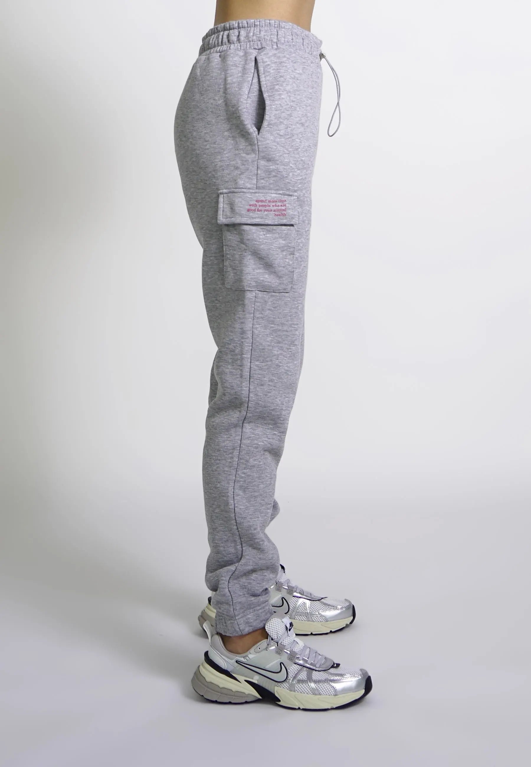 SONA Jogginghose Jogger Cargo Sweatpants Grau Melange Grey - GOOD GIRL BAD HABITS