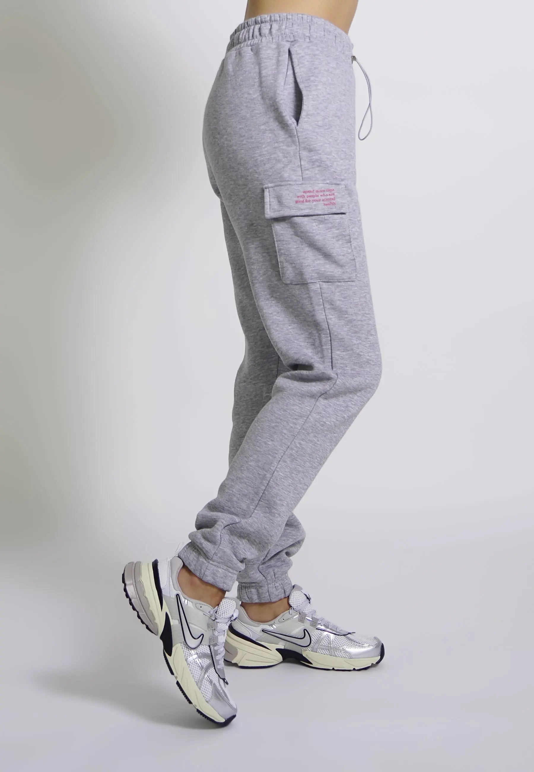 SONA Jogginghose Jogger Cargo Sweatpants Grau Melange Grey - GOOD GIRL BAD HABITS