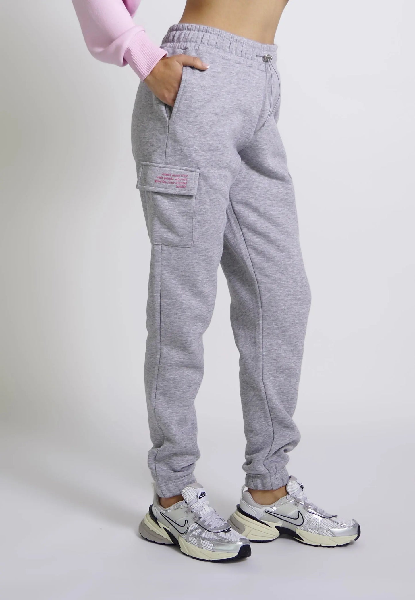 SONA Jogginghose Jogger Cargo Sweatpants Grau Melange Grey - GOOD GIRL BAD HABITS