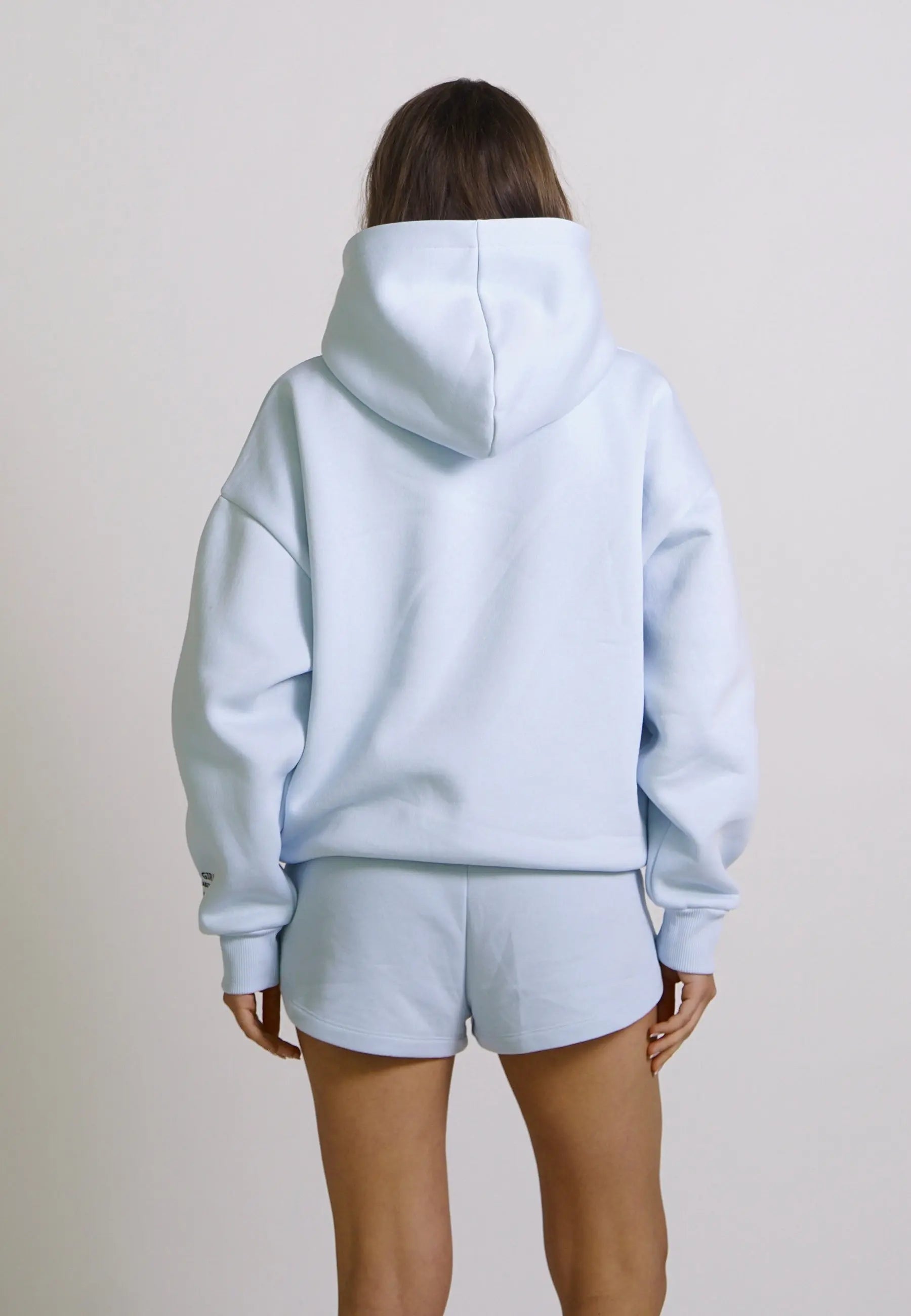 KRYMMY  Hybrid Hoodie Stehkragen Sweat Mock Neck Hellblau Babyblau Light Blue - GOOD GIRL BAD HABITS