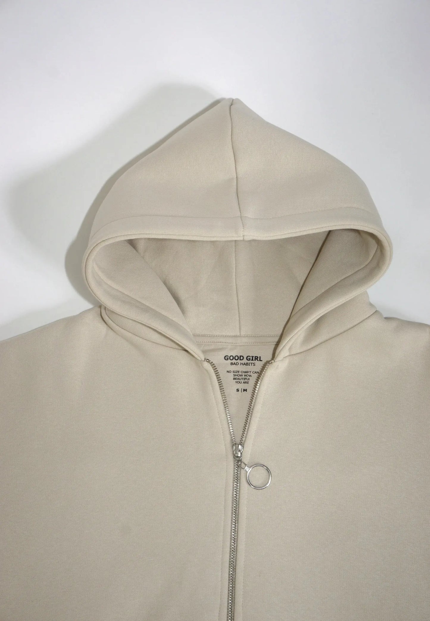 KAINY Sweatjacke Kapuzenjacke Zip Up Hood Sweat Beige Sand - GOOD GIRL BAD HABITS