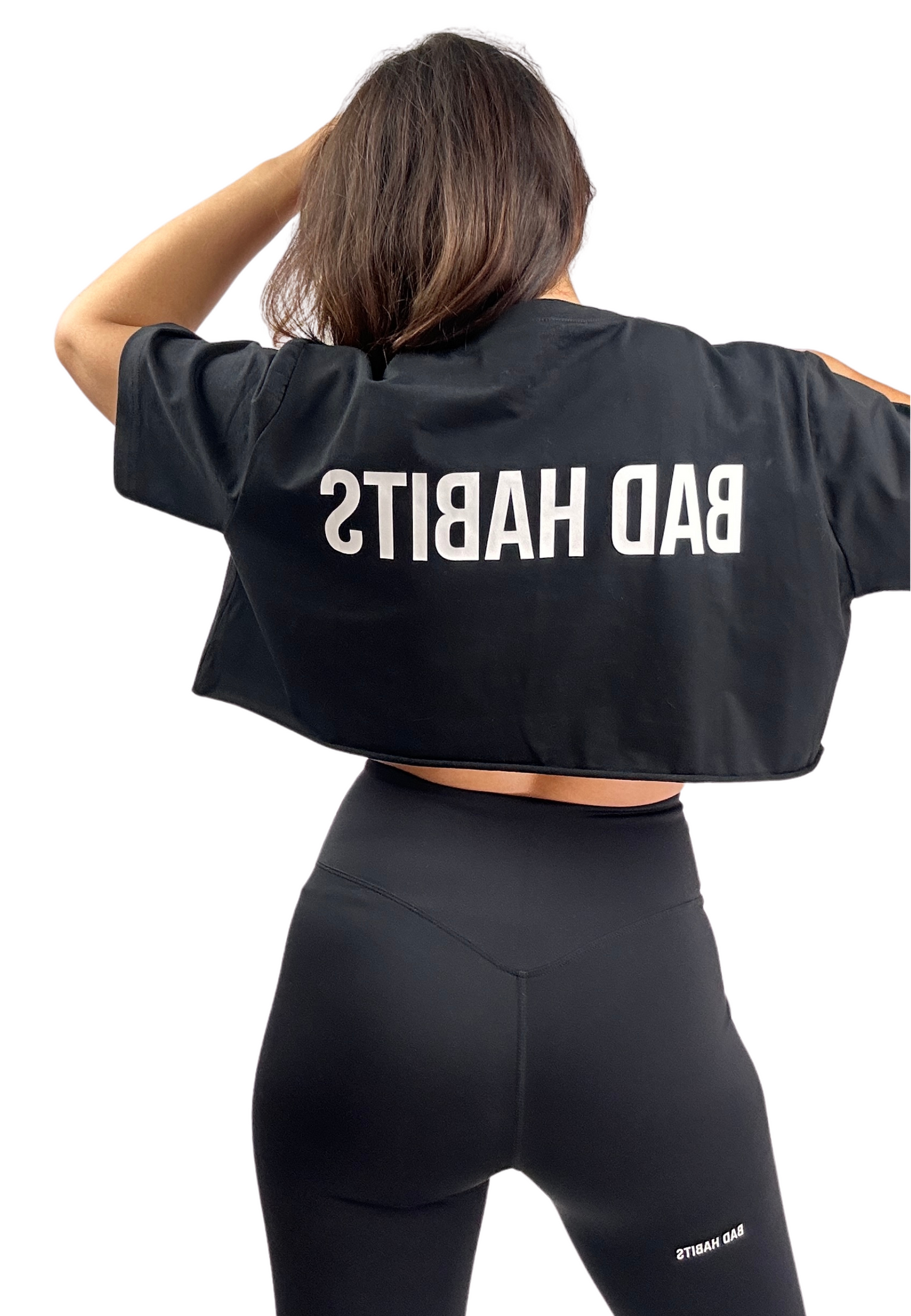 Damen Crop Top Schwarz "GOOD GIRL - BAD HABITS" GOOD GIRL BAD HABITS